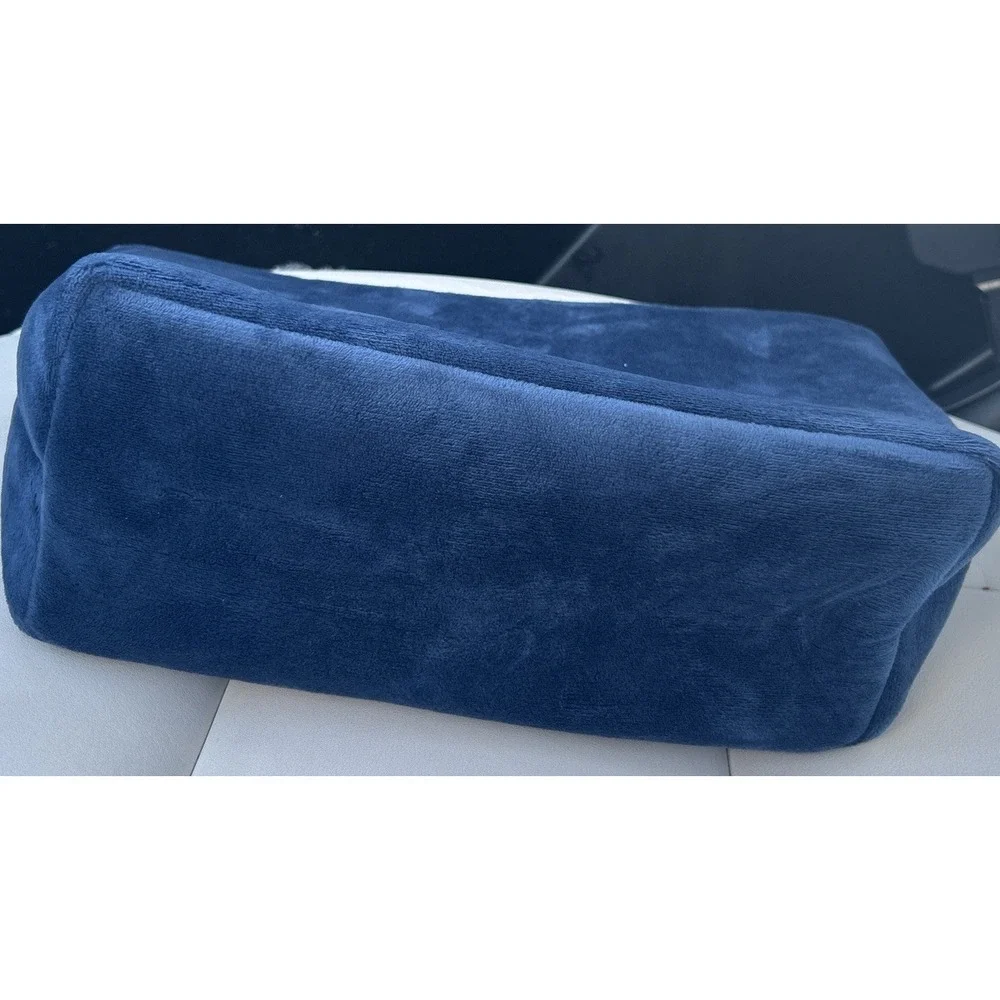 Juicy Couture Blue Velour Scottie Dog Y2K Inspired Makeup Bag Zipper Tab Missing